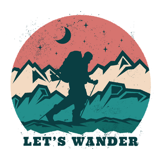 Let's wander mountain badge PNG Design