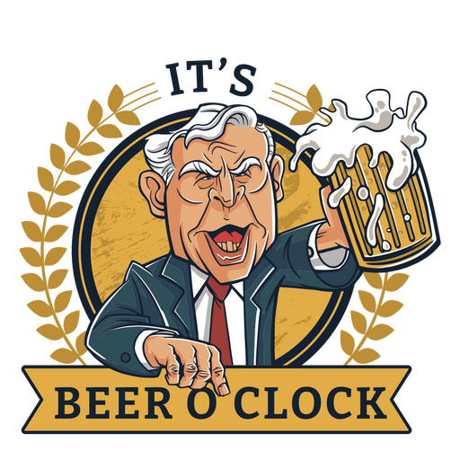 It's beer o clock PNG Design
