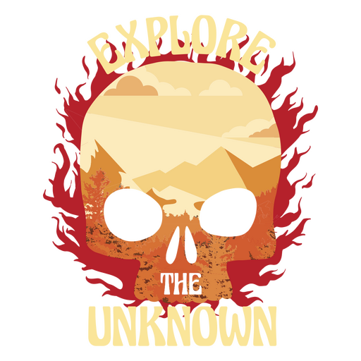 Explore the unknown skull PNG Design