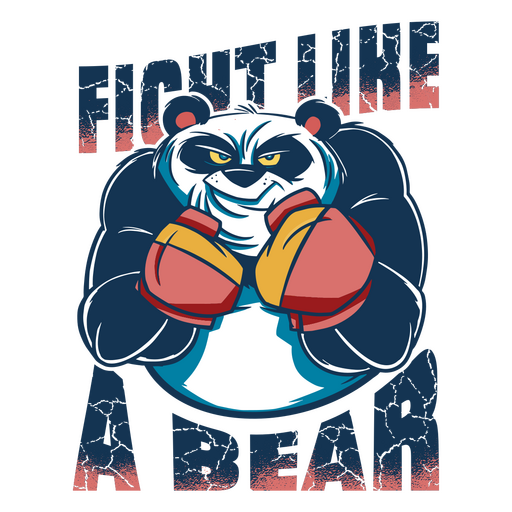 Fight like a bear panda boxing PNG Design