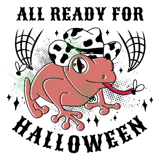 Frog wearing a cow hat PNG Design