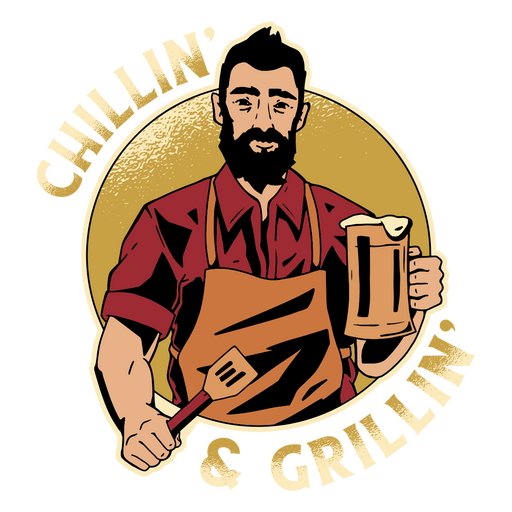 Das Logo zum Chillen & Grillen PNG-Design