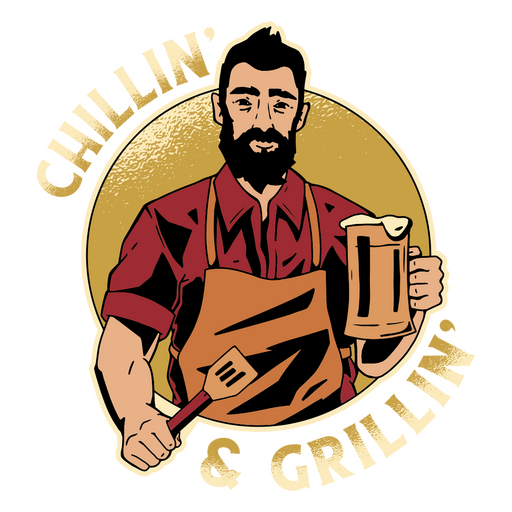 O logotipo para chillin & grillin Desenho PNG