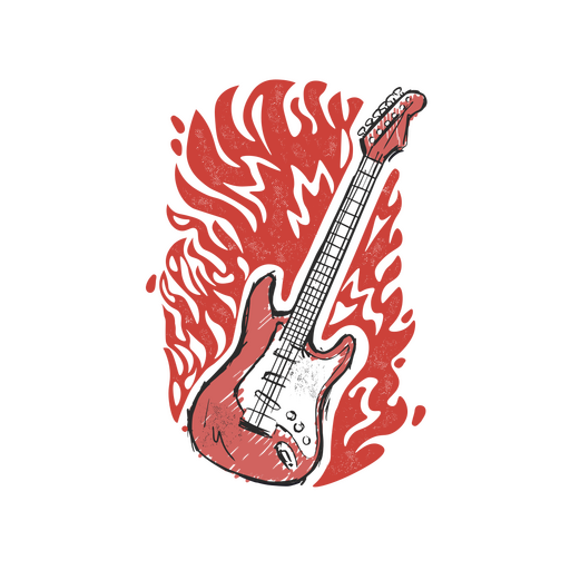 Relájate aquí, el guitarrista está aquí. Diseño PNG