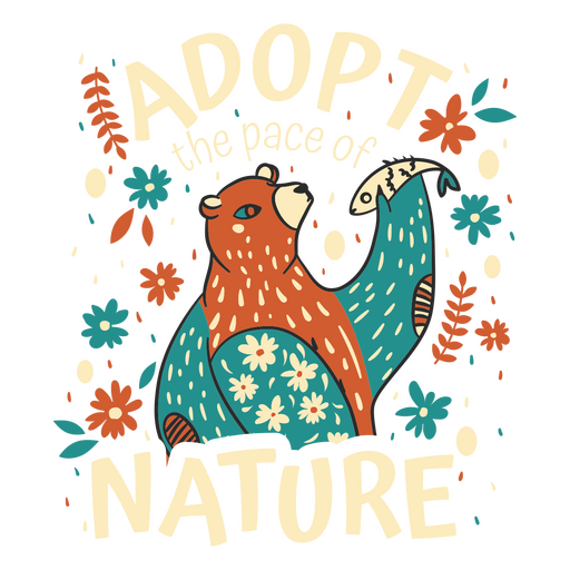 Adoptiere den Frieden des Naturbären PNG-Design