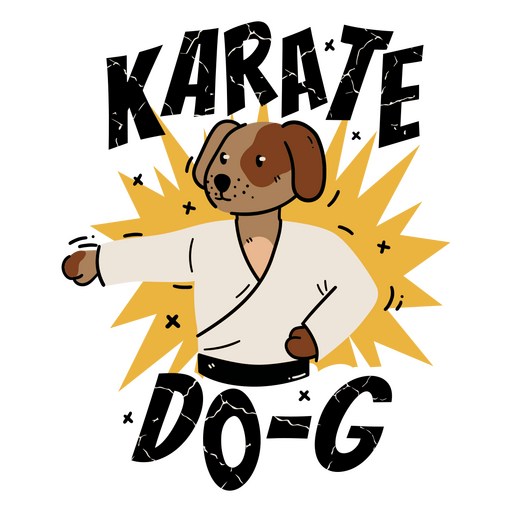 Dog in a karate uniform PNG Design