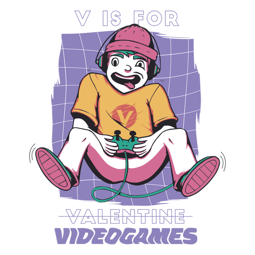 V is for valentine's video games PNG Design
