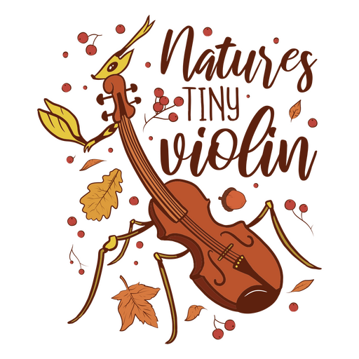 El pequeño violín de la naturaleza Diseño PNG