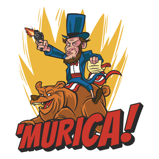 Karikatur von Abraham Lincoln, der auf einem Bären reitet PNG-Design