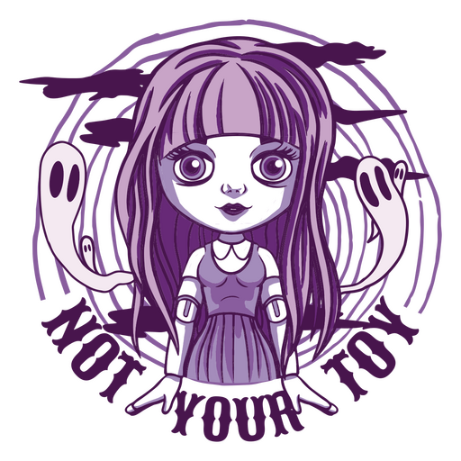 Not your toy purple halloween doll PNG Design