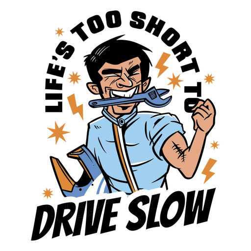 Karikatur eines Mannes mit einem Schraubenschlüssel PNG-Design