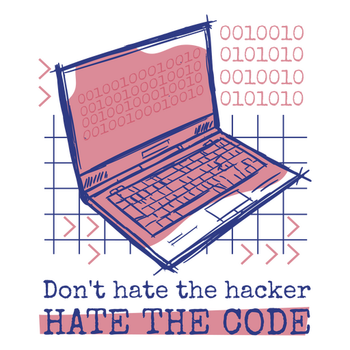 No odies al hacker, odia el código. Diseño PNG