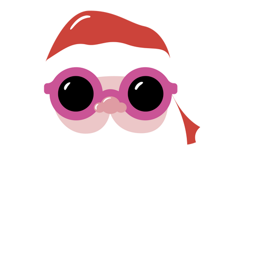 Weihnachtsmann mit rosa Brille PNG-Design
