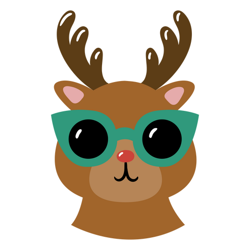 Cartoon reindeer wearing glasses PNG Design