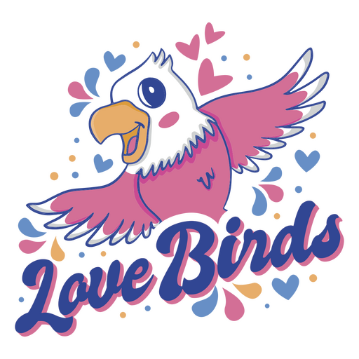 Adler mit der Aufschrift ?Love Birds? darauf PNG-Design