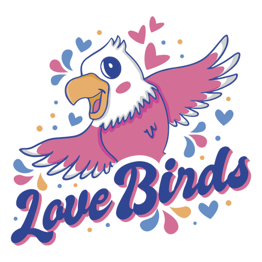Eagle with the words love birds on it PNG Design