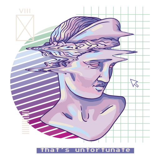 Composição da estátua Vaporwave Desenho PNG