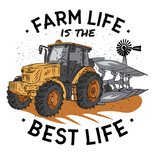Illustration of tractor farm life PNG Design