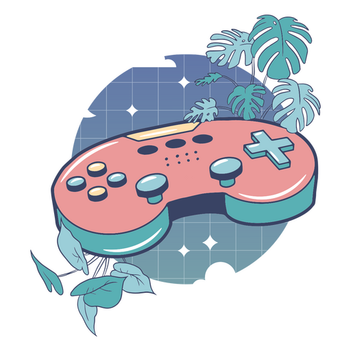 Controlador de jogo rosa no c?u Desenho PNG