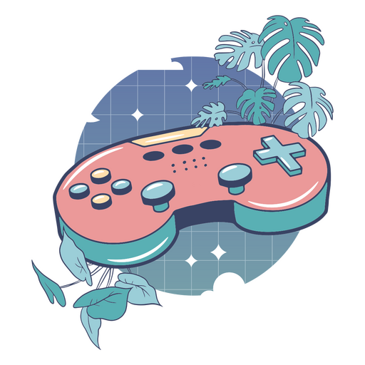 Pink game controller in the sky PNG Design
