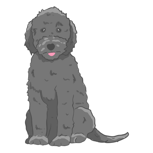 Cachorro cinza sentado Desenho PNG