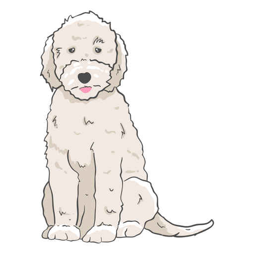 Cachorro branco sentado Desenho PNG
