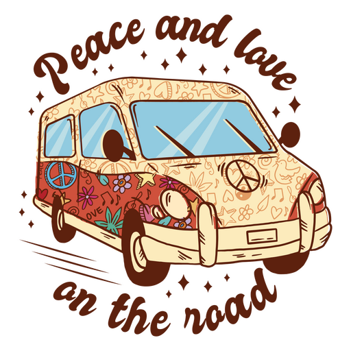 Peace and love on the road PNG Design