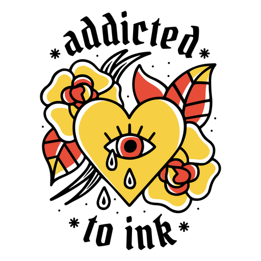 Tatuaje de un corazón con rosas y un ojo. Diseño PNG