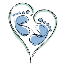 Corazón azul con huellas de bebé: vector de stock (libre de regalías)  2358265899