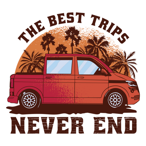 Zitat ?Die besten Reisen enden nie?. PNG-Design
