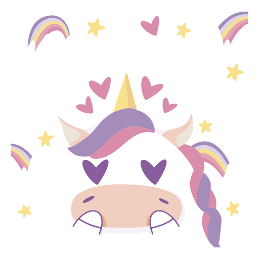 Cute unicorn sticker PNG Design