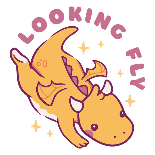 Looking fly dragon sticker PNG Design