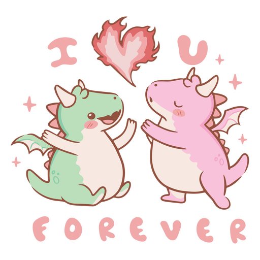 I love you forever dragons PNG Design