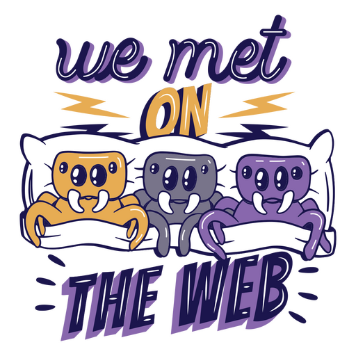 We met on the web spiders PNG Design