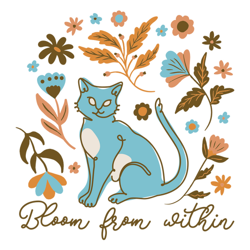 Bloom from within cat PNG Design