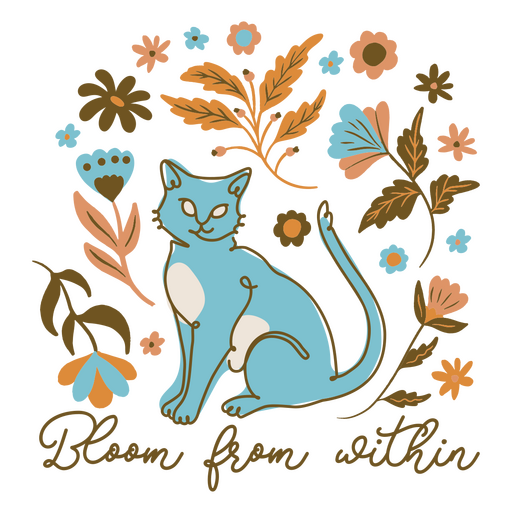 Blüte aus dem Inneren der Katze PNG-Design