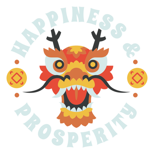 Logotipo de felicidad y prosperidad. Diseño PNG