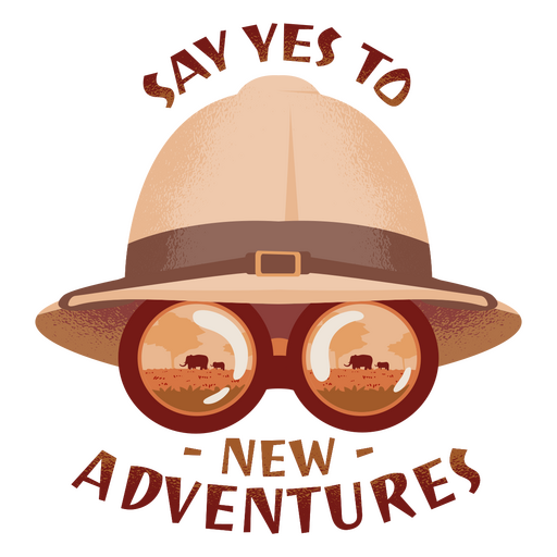 Gorro con las palabras di sí a nuevas aventuras. Diseño PNG