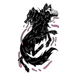 Black And Pink Drawing Of A Dragon PNG & SVG Design For T-Shirts