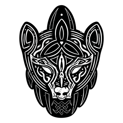 Imagen de una cabeza de lobo. Diseño PNG