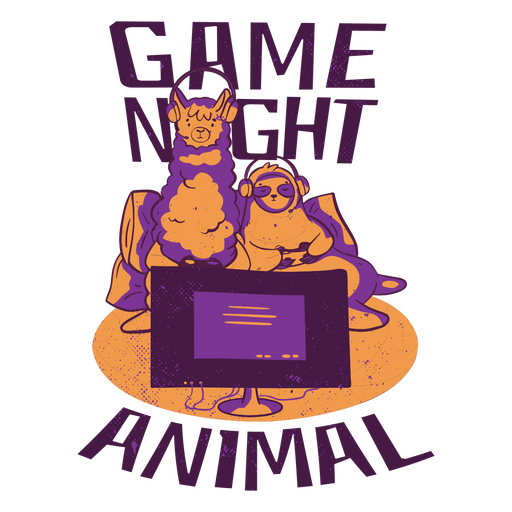 Game night animal retro PNG Design