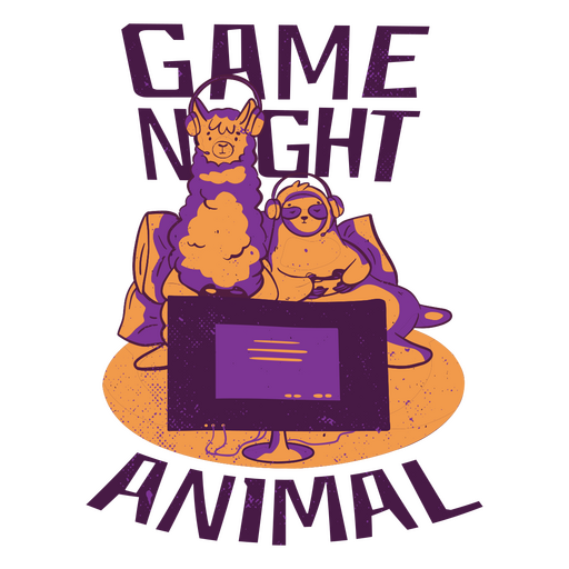 Noite de jogo animal retrô Desenho PNG