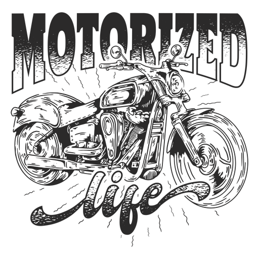 Citação vintage de vida motorizada Desenho PNG