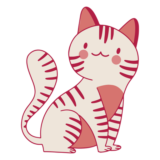 gato kawaii sentado Diseño PNG