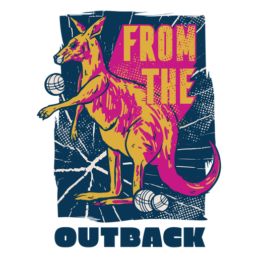 Image of a kangaroo with the words from the outback PNG Design