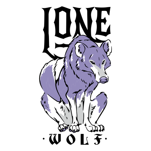 Purple wolf sitting down PNG Design