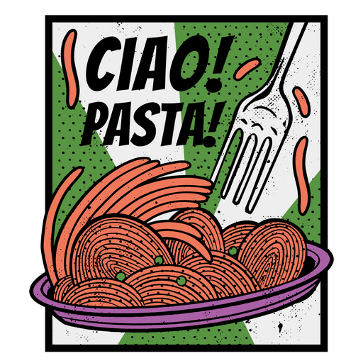 Distintivo de citação italiana de massas Ciao Desenho PNG