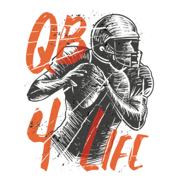 Quarterback for life sports quote badge PNG Design