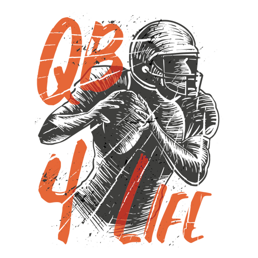 Distintivo de citação de esportes de quarterback para a vida Desenho PNG