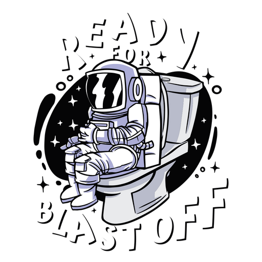 Funny space astronaut quote badge PNG Design
